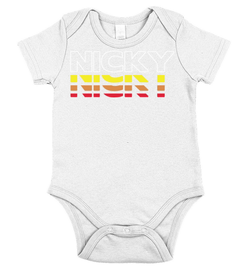 Nicky First Name Funny Vintage Sunset Nicky Short Sleeve Baby One-Piece