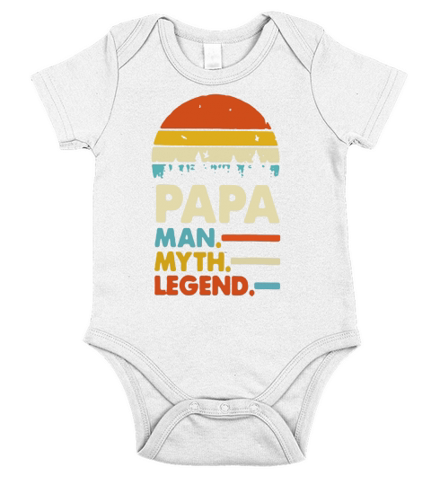 Papa man myth legend vintage shirt Short Sleeve Baby One-Piece