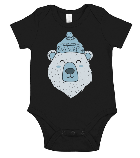 polar bear Ice Bear Icebear Winter Winter Hat gift Short Sleeve Baby One-Piece