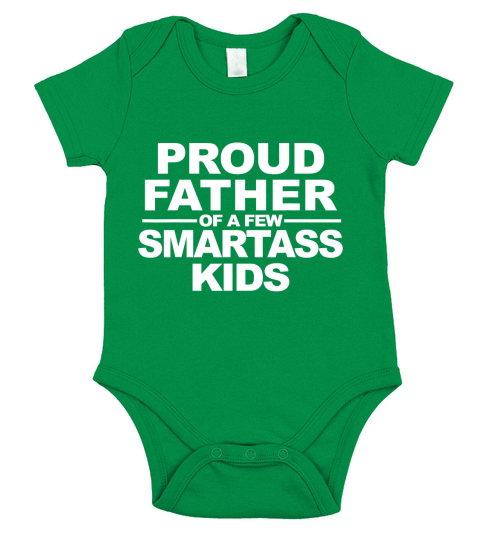 Proud father of a few smartass kids funny fathers day T-Shirt Short Sleeve Baby One-Piece