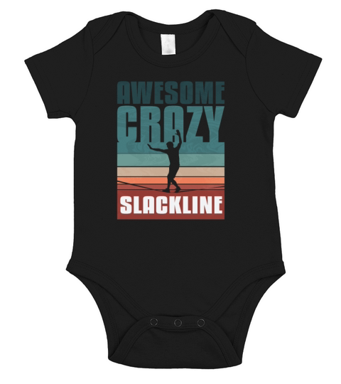 Retro vintage Slackline Short Sleeve Baby One-Piece