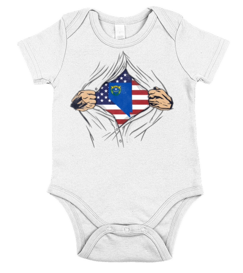 Rip Reveal America State Flag Nevada Short Sleeve Baby One-Piece