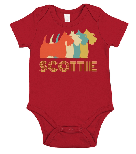 Scottie Scottish Terrier Dog Breed Vintage Look Short Sleeve Baby One-Piece