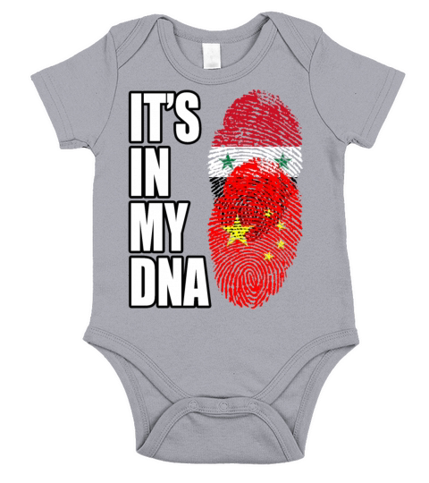 Syrian And Chinese Vintage Heritage DNA Flag Short Sleeve Baby One-Piece