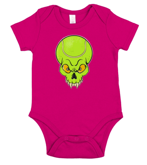 Tennis Ball Skull Design Tennis Player Short Sleeve Baby One-Piece