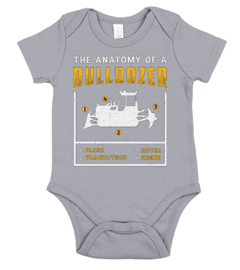 The Anatomy Of A Bulldozer Construction Worker Short Sleeve Baby One-Piece