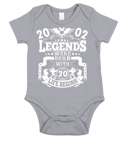 The legend was born in 2002 20th birthday sayings Short Sleeve Baby One-Piece