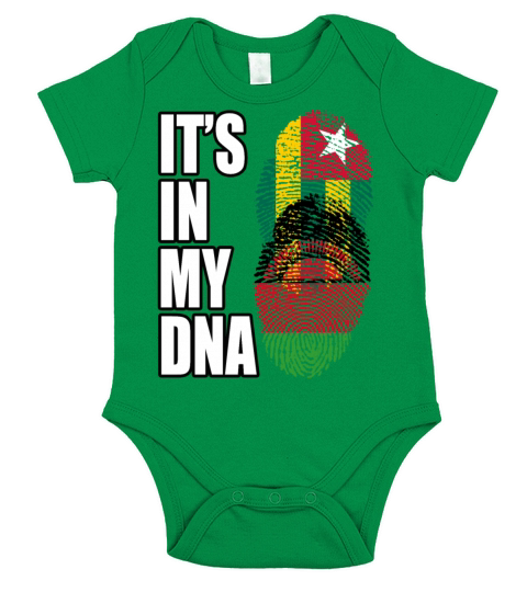 Togolese And Malawian Mix Heritage DNA Flag Short Sleeve Baby One-Piece