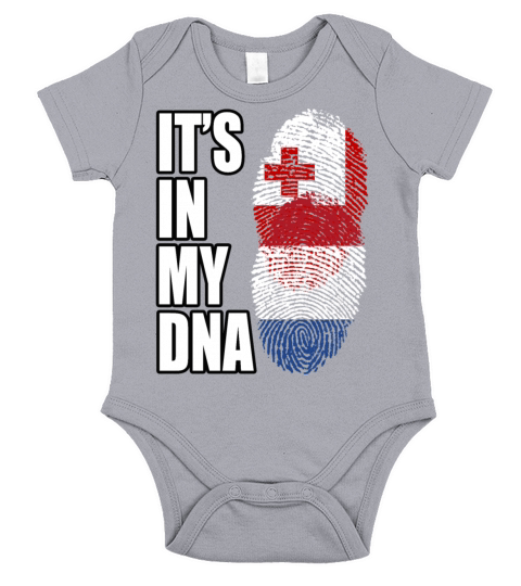 Tongan And Dutch Mix Heritage DNA Flag Short Sleeve Baby One-Piece