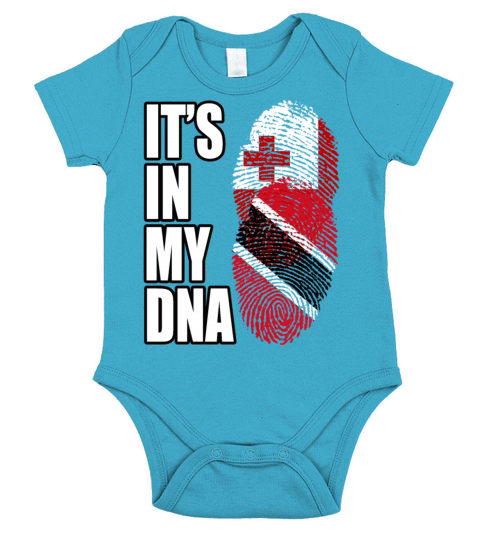 Tongan And Trinidad Tobago Mix Heritage DNA Flag Short Sleeve Baby One-Piece
