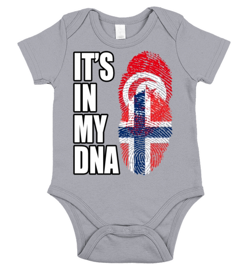 Tunisian And Norwegian Mix Heritage DNA Flag Short Sleeve Baby One-Piece