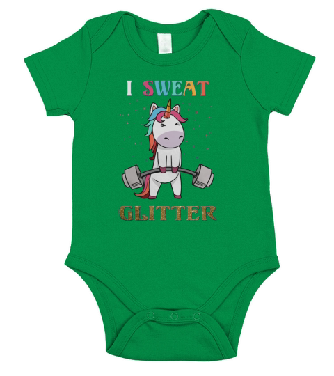 Unicorn - I Sweat Glitter - Bella Flowy Tank Short Sleeve Baby One-Piece