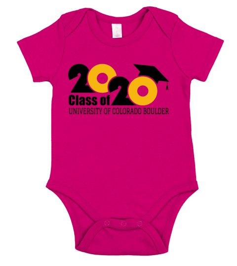 University of Colorado Boulder Class of Graduation 2020 Short Sleeve Baby One-Piece