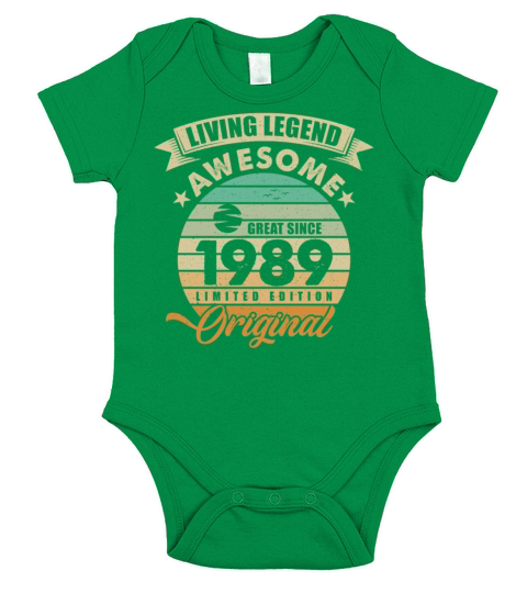 Vintaga 1989 Birthday Short Sleeve Baby One-Piece