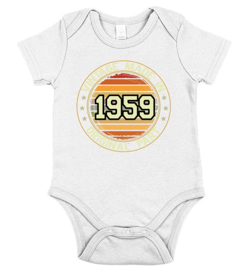 Vintage Made In 1959 Original Part Birthday 1959 Short Sleeve Baby One-Piece