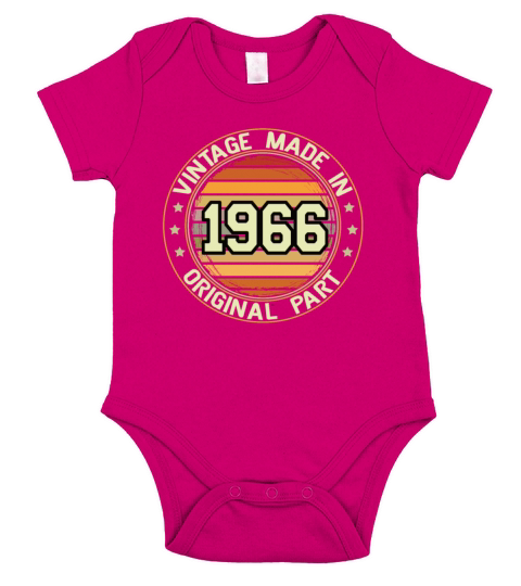 Vintage Made In 1966 Original Part Birthday 1966 Short Sleeve Baby One-Piece