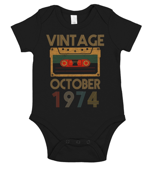 Vintage October 1974 Short Sleeve Baby One-Piece