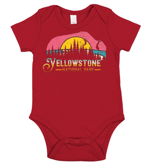Vintage Yellowstone National Park Retro 80 Short Sleeve Baby One-Piece
