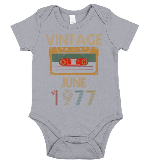Vitage June 1977 Birthday Short Sleeve Baby One-Piece