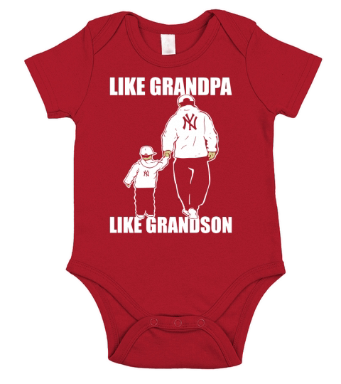 Yankees Like Grandpa Like Grandson tshirt Short Sleeve Baby One-Piece