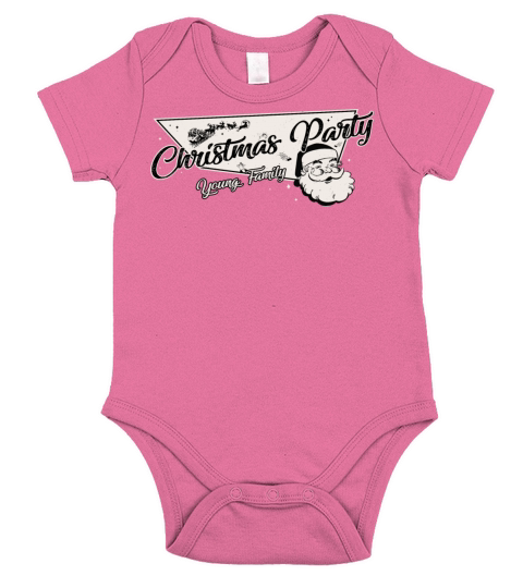Young Family Ready for Christmas Party Short Sleeve Baby One-Piece