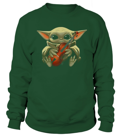 Baby Yoda Hugging Violin Sweatshirt Unisex