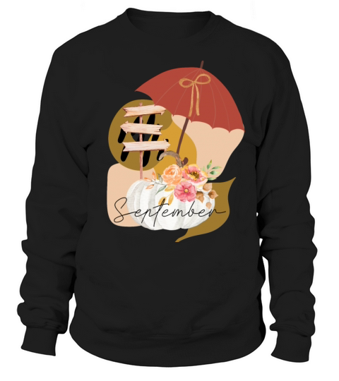 Fall September white pumpkin abstract Sweatshirt Unisex