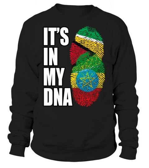 Guyanese And Ethiopian Mix Heritage DNA Flag Sweatshirt Unisex