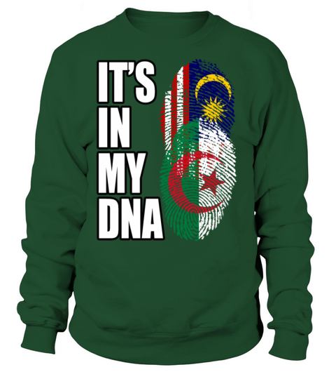 Malaysian And Algerian Mix Heritage DNA Flag Sweatshirt Unisex