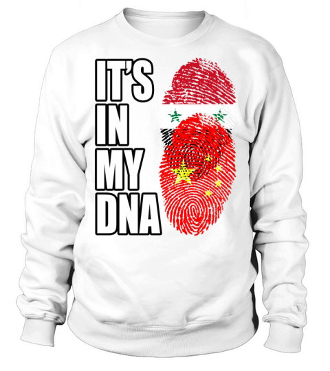 Syrian And Chinese Vintage Heritage DNA Flag Sweatshirt Unisex