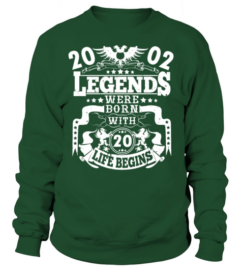 The legend was born in 2002 20th birthday sayings Sweatshirt Unisex