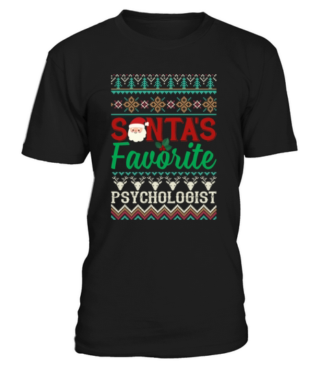 Santas Favorite Psychologist Funny Christmas T-Shirt Unisex