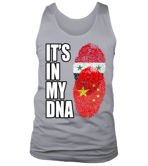 Syrian And Chinese Vintage Heritage DNA Flag Tank Top Unisex