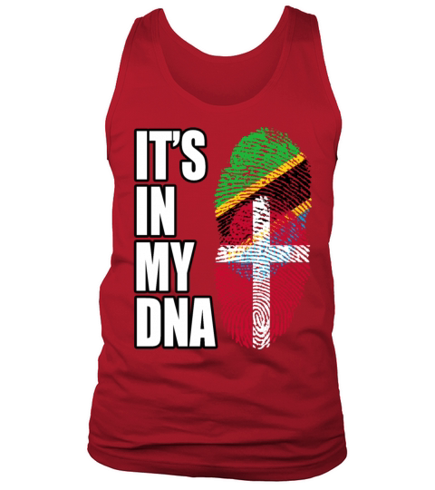 Tanzanian And Danish Vintage Heritage DNA Flag Tank Top Unisex