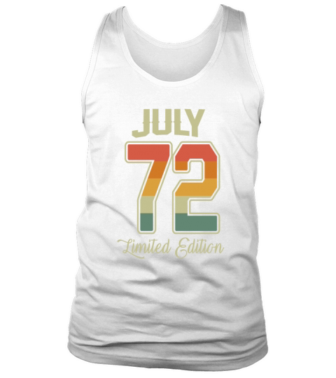 Vintage 50th Birthday July 1972 Sports Gift Tank Top Unisex