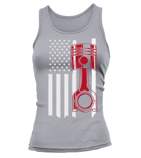 Car Enthusiast American Flag Piston Tank top Woman