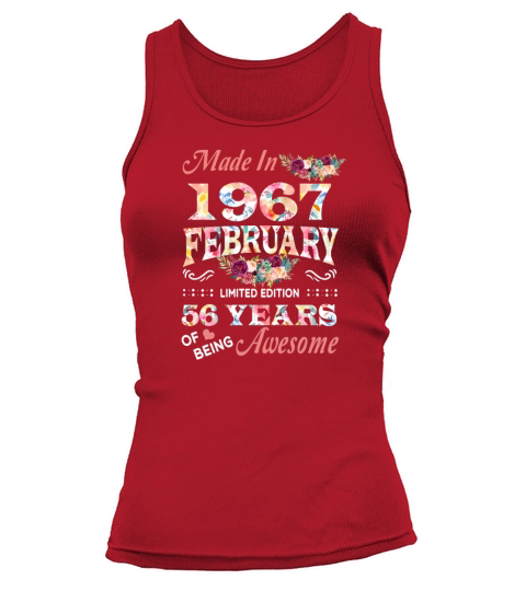 February 1967 Flower 56 Years Of Being Awesome Tank top Woman