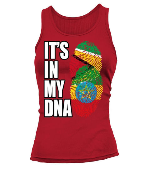 Guyanese And Ethiopian Mix Heritage DNA Flag Tank top Woman