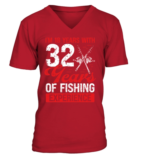 50th Birthday for Men Fishing 50 Year Old Fisher V-Neck T-shirt