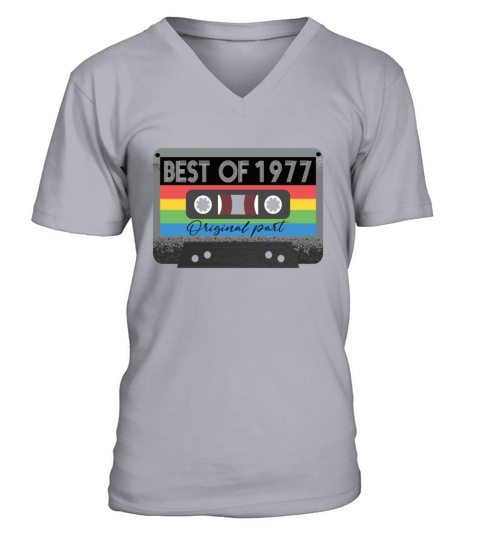 Best Of 1977 Vintage Cassette Retro Birthday V-Neck T-shirt