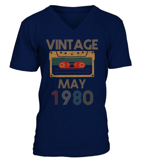 Birthday May 1980 Vintage V-Neck T-shirt