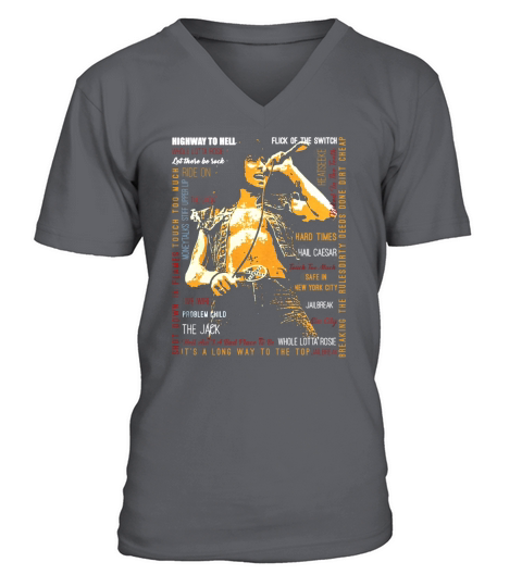 Bon Scott Text V-Neck T-shirt