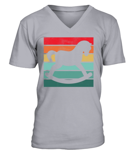 Girls Horse Riding Shirt Vintage Retro V-Neck T-shirt