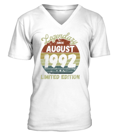 Legendary since August 1992 - Birthday V-Neck T-shirt