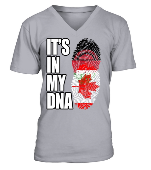 Malawian And Canadian Mix Heritage DNA Flag V-Neck T-shirt