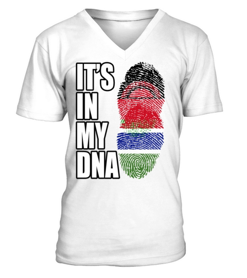 Malawian And Gambian Mix Heritage DNA Flag V-Neck T-shirt