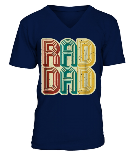 Mens Rad Dad Shirt Vintage Retro Fathers Day Gift - Coffee Mug (colored) V-Neck T-shirt