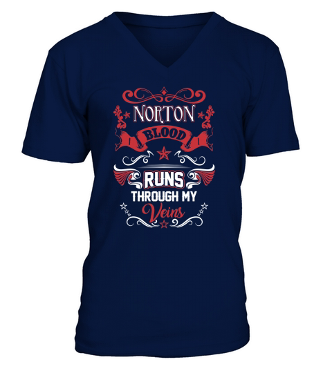 NORTON BLOOD RUNS THROUGH MY VEINS V-Neck T-shirt