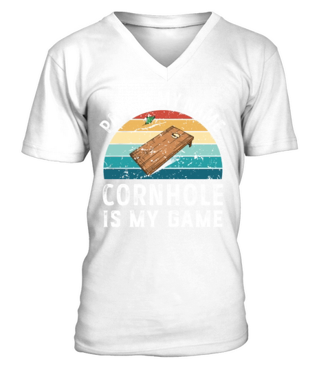 Papa is my Name Cornhole is my Game Dad Fathers V-Neck T-shirt