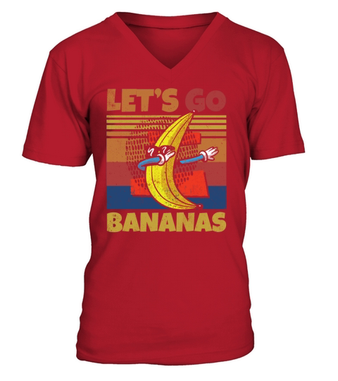 Retro Lets Bananas Funny Dab Banana V-Neck T-shirt